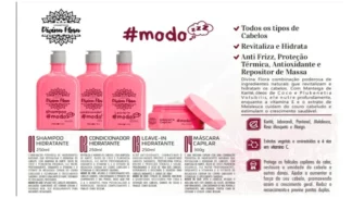 Kit Efeito Desmaia Cabelo Modo ZZZ Divina Flora - Shampoo, Condicionador, Leavie In e Mascara